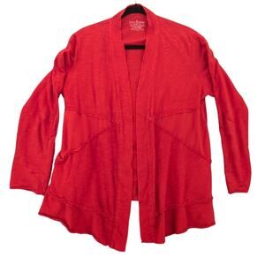 Neon Buddha Sweater Womens XL Red Cardigan 100% Cotton Casual Travel Layering